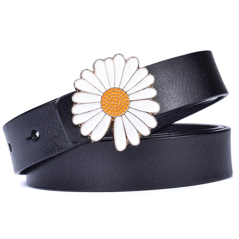 Belt Women'S Leather Cowhide Smooth Buckle Thin Belt Casual Women'S Decoration