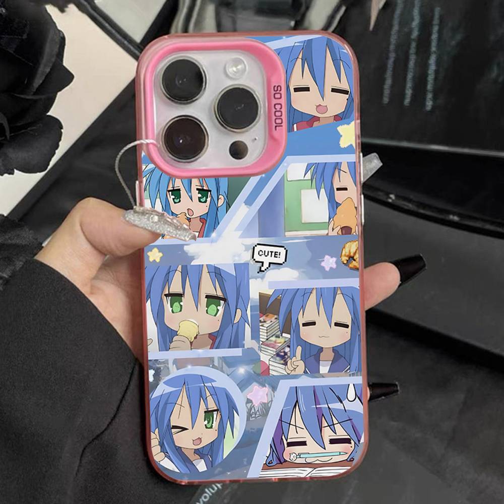 

Konata Izumi L-Lucky S-Star Phone Case For iPhone 16,15,14,13,12,11,Pro,Max,Plus,Mini,XS,SE Anti Fall Pink Matte Hard Bumper iPhone16pro