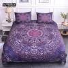 Colorful Mandala Duvet Cover Set Bohemian Style Pastel Toned Abstract Flower Design Print Bedding Set Quilt Cover Pillow Covers