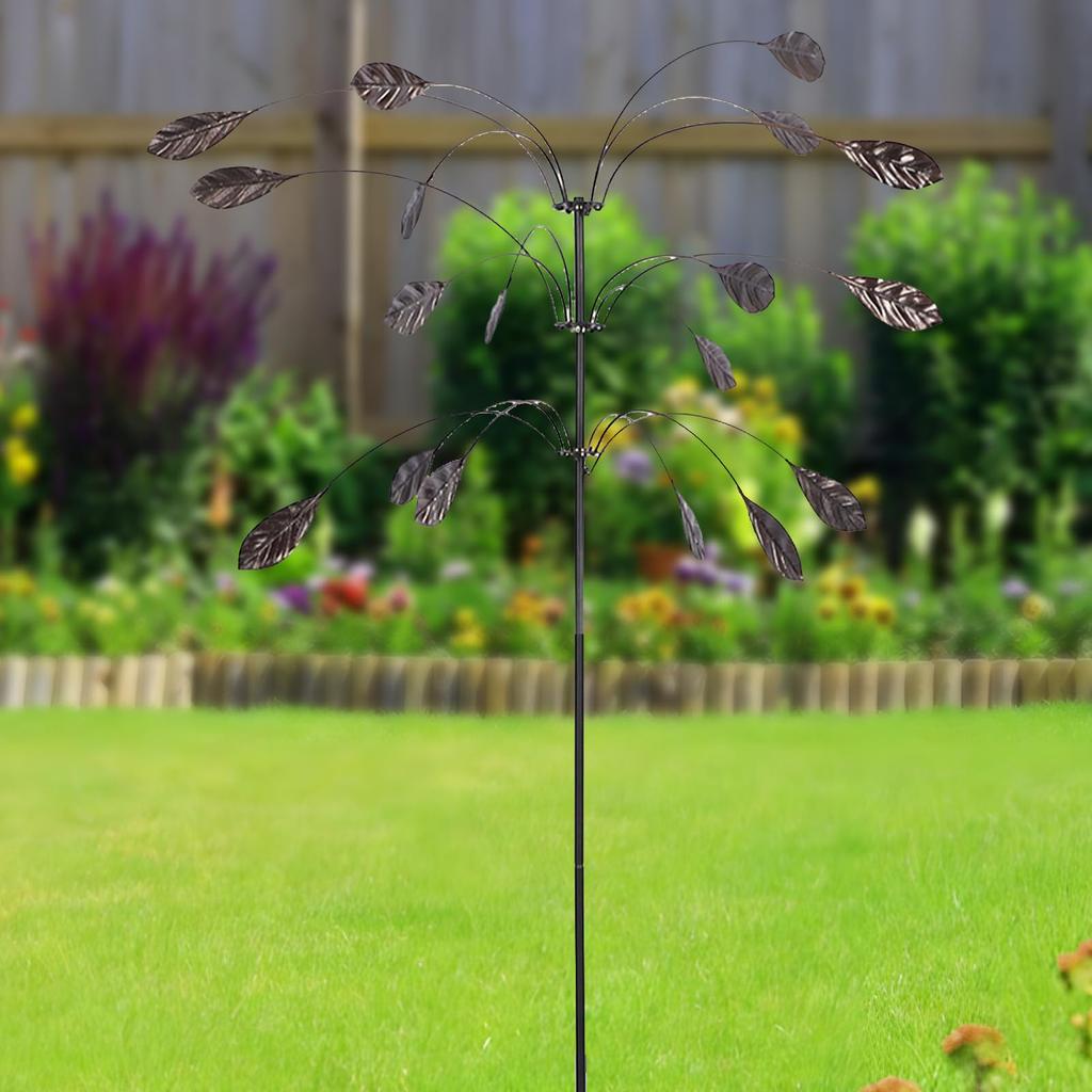 Windrad für Garten und Hof, dekoratives, drehbares Blätter-Windrad aus Eisen