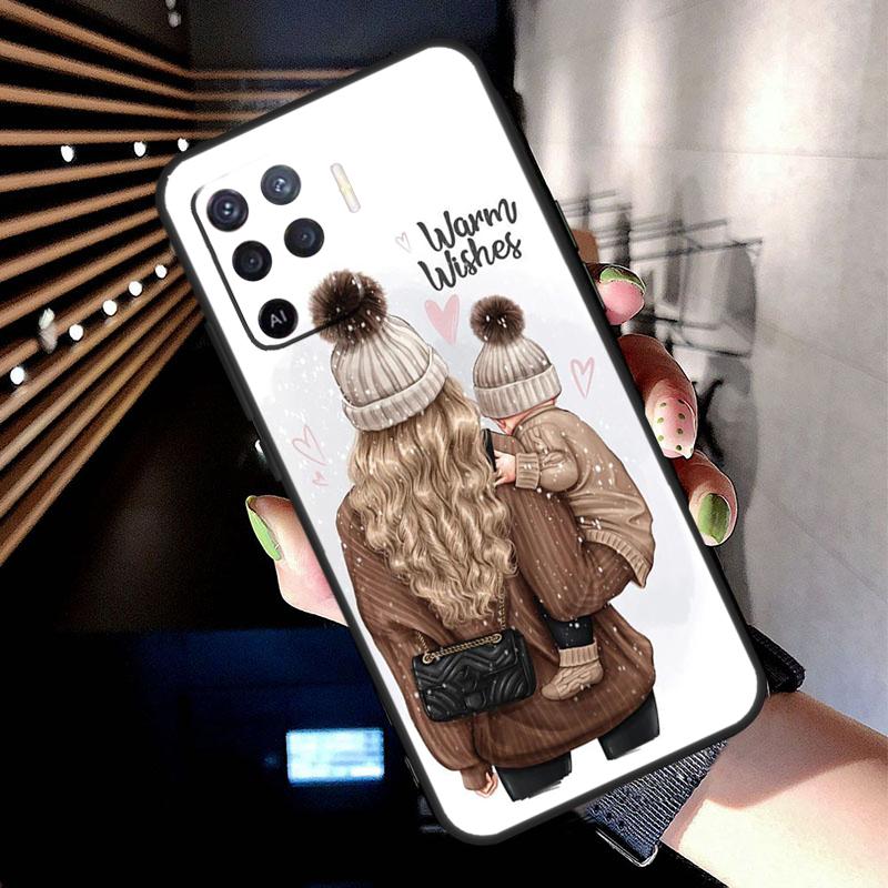 Super Mom Baby Girl Son Daughter Case For Oppo A78 A98 A18 A38 A58 A60 A80 A40 A77 A57 A17 A74 A54 A94 A96 A76 A16 A15 A5 Pro