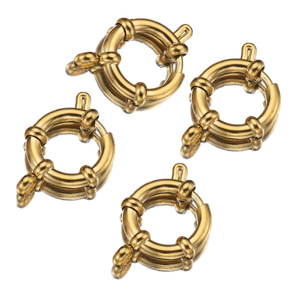 4 Stück 10-18mm Edelstahl Federverschlüsse Runder Seglerverschluss Armband Zwei Ösen Verbinder DIY Schlüsselbein Halskette Schmuckherstellung