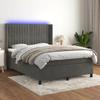 VidaXL Slat Bed Base with Mattress and LED, Upholstered Bed, Double Bed, Adult Bed for Interior Bedroom, 3139686