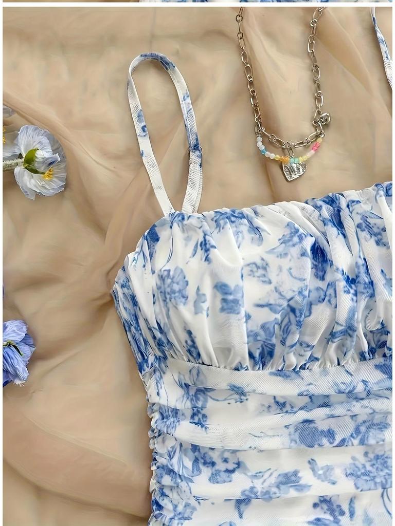 2026 Chic French Floral Slip Dress: Waist-Cinching Summer Fashion