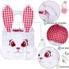 3D Cute Plush Egg Hunt Basket for Boys, Foldable Ears, Handle, Easter Candy Collection, Soft Material