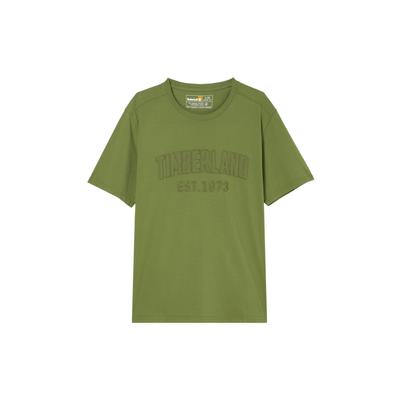Letter Number Embroidered Loose Fit Crew Neck Short Sleeve T-Shirt Men Tops Avocado-Green A6QVV-V46