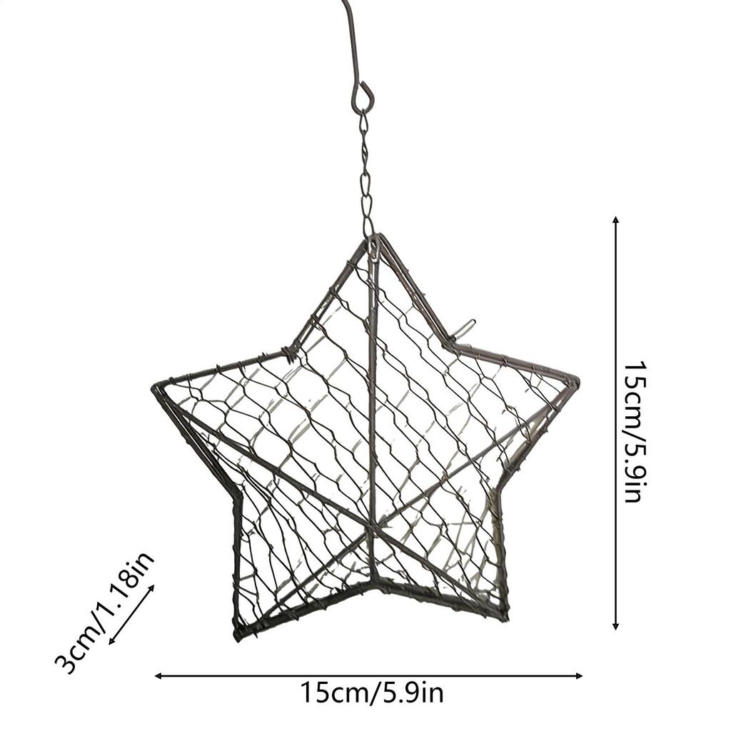 Bird Nesting Star Shape Iron Wire Hanging Basket Hanging Bird feedersMetal Bird Feeders Holder for Outdoor Garden Home