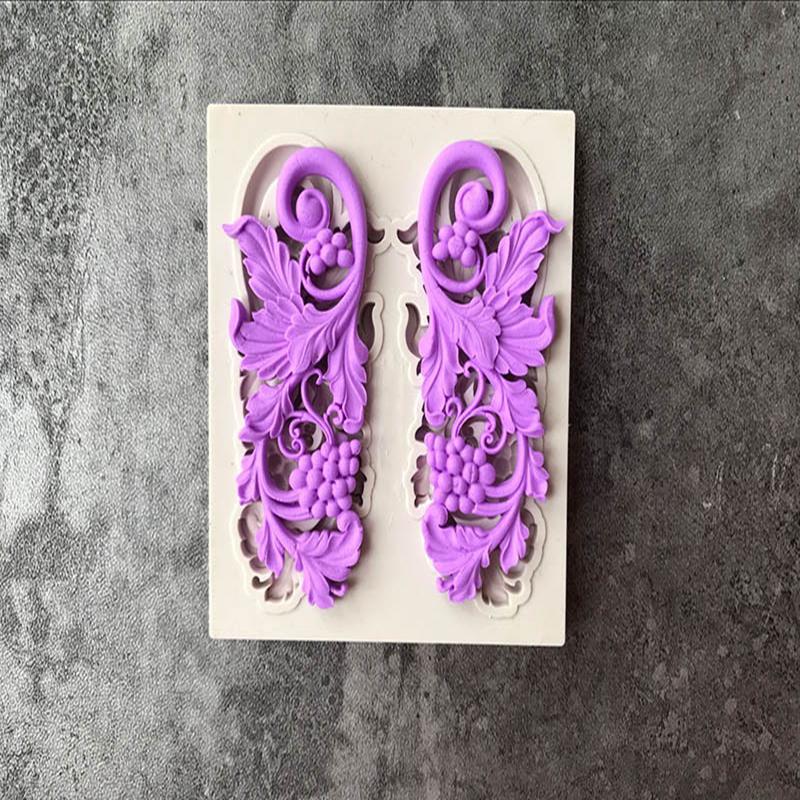 3D Carving Flower Lace Silicone Mold Cake Border Decoration Cupcake Top Decoration Polymer Clay Embossed Cake Decoration Mold