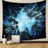 Boho Chic Wall Tapestry With Moon Phase Floral Starry Sky Design Bedroom Yoga Studio Decor