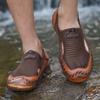 Summer Outdoor Men's Handmade Candy Bottom Leather Sandals Mesh Shoes Sports Sandals