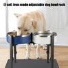 Regulable Height Dog Bowl Stand Durable Carbon Steel Featuring Antislip Base For Stable Pet Feeding Comfortable