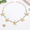 Gold Sea Star Imitation Pearl Body Chain Shell Beads Belly Chains Starfish Waist Chain  Beach