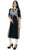 Bimba Designer Black Straight Kurti Designer Rayon Kurta With Attached