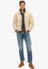 Demi-season Jacket Superdry Outdoor Full Zip Fleece Oatmeal Beige
