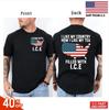 Ich stehe hinter ICE, Pro-ICE Trump Unterstützung Patriotischer Republikaner US-Flagge Beidseitiges T-Shirt