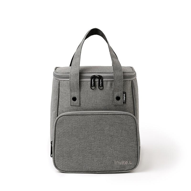 

Insulated Lunch Bag For Students And Office With Thick Aluminum Foil And Tote Handle серый
