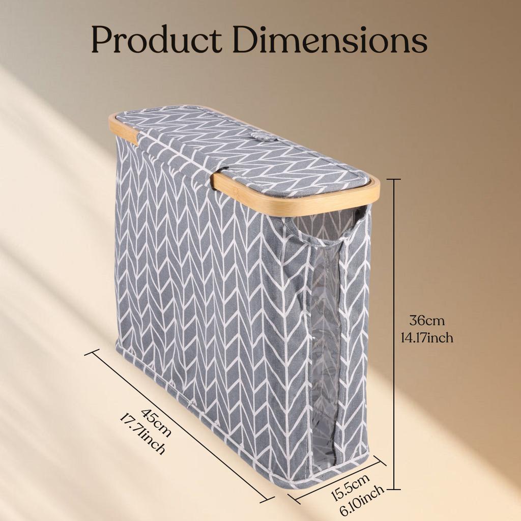 Toilet Paper Storage Basket Bathroom Organizer with Lid and Clear Side Window Large Capacity Tissue Holder Bathroom Accessories