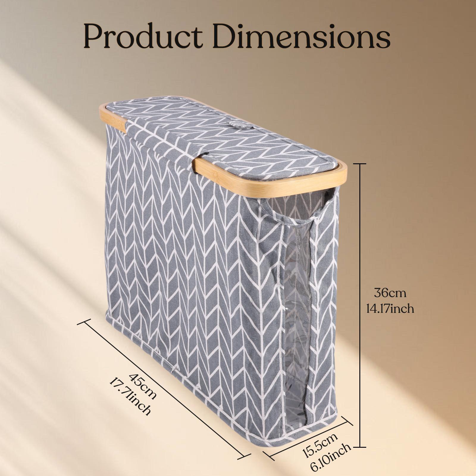 

Корзина для хранения туалетной бумаги Органайзер для ванной комнаты с крышкой и прозрачным боковым окном Большая вместимость Держатель для салфеток Аксессуары для ванной комнаты