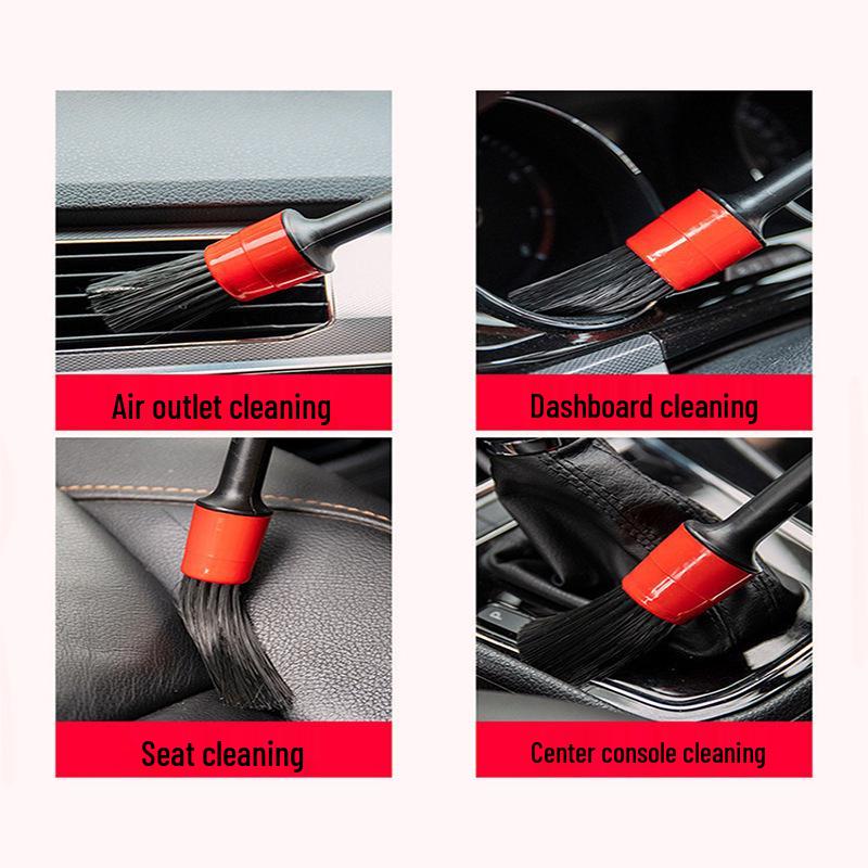 Pięcioczęściowy Zestaw Szczotek do Mycia i Detailingu Samochodu: Wylot powietrza, Szczelina, Wlot powietrza, Kratka, Szczotki do czyszczenia kół