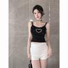 WTEMPO Girl's Solid Color Rhinestone Camisole Vests Women's Spring Summer Sleeveless Outerwear Short Tank Tops