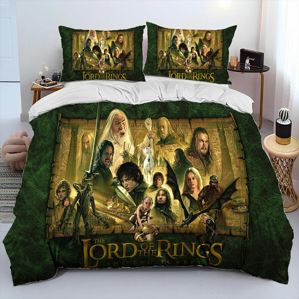 L-Herr der Ringe H-Hobbit Bettwäsche-Set, Bettdeckenbezug Bett-Set Steppdeckenbezug Kissenbezug, King Queen Size Bettwäsche-Set Kinder