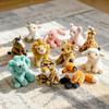 Sitting Plush Giraffe Stuffed Animal, Realistic Deer & Fawn Plush Toy, Soft Zoo Animal Doll for Kids