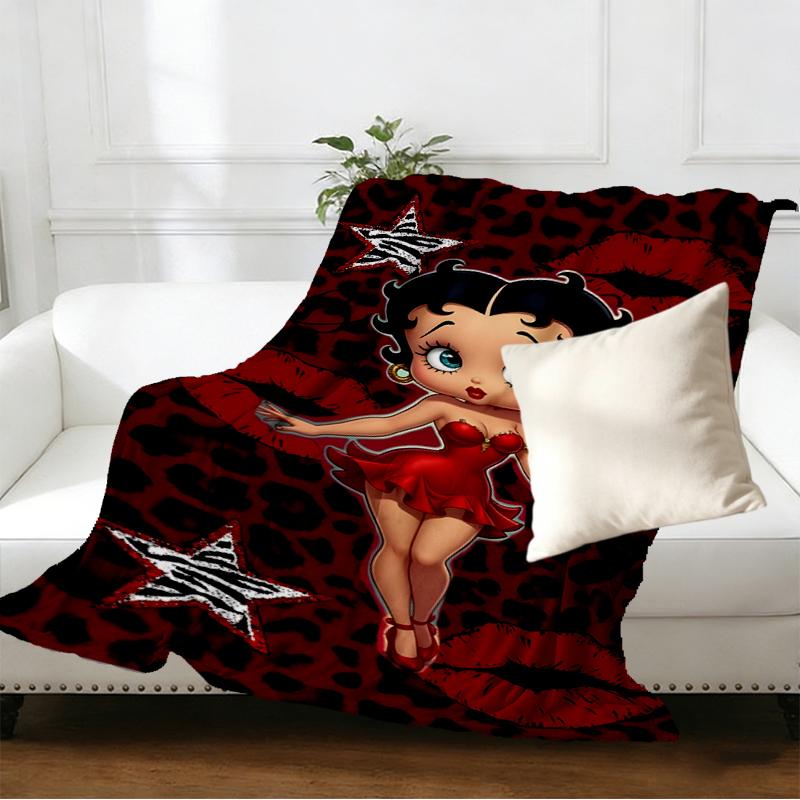 Betty Boop Print Blanket - Soft & Comfortable, for Bedroom, Travel, Sofa, Home Decoration - Birthday Christmas Gift for Friend