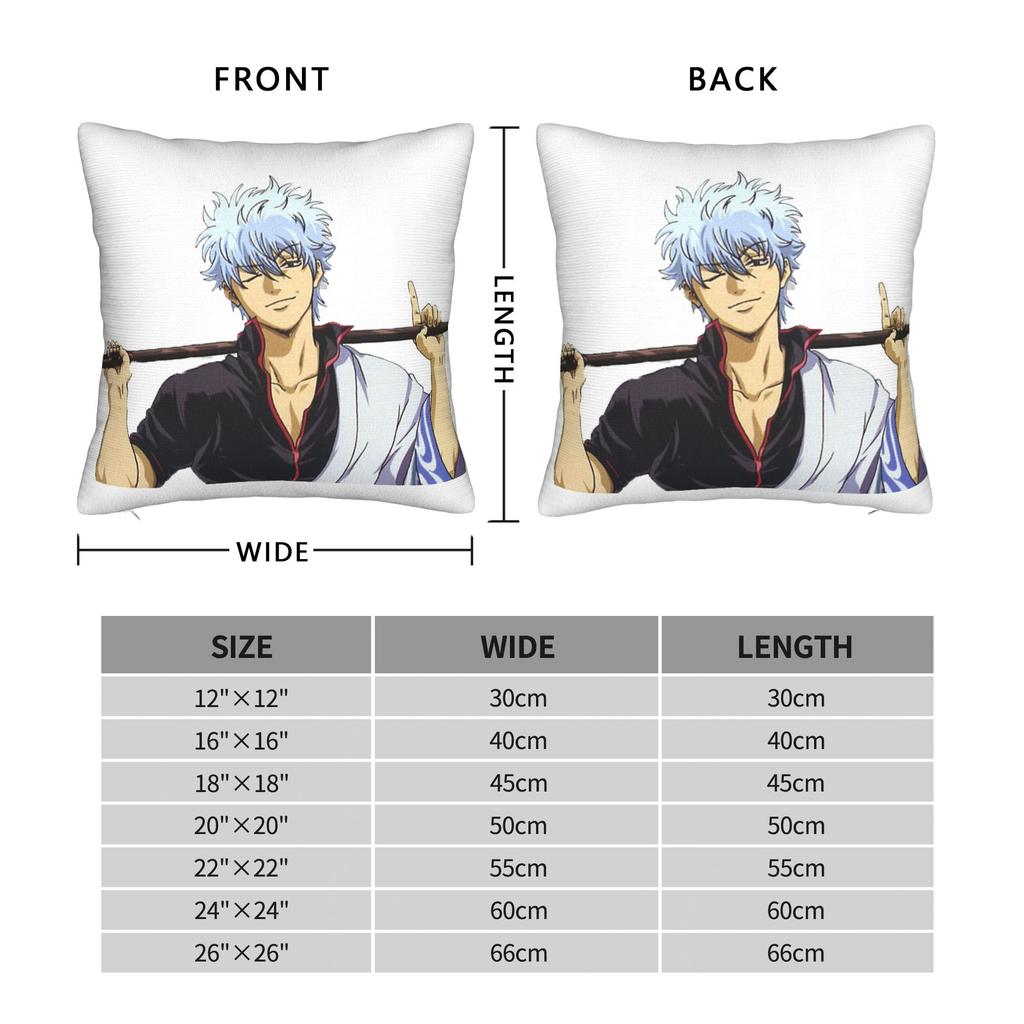 Gintoki Cool Pillowcase Printed Polyester Cushion Cover Gift Gintama Anime Japan Throw Pillow Case Cover Home Drop Shipping 18''