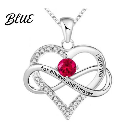 Love Message Necklace Heart for Women Romantic I You Forever