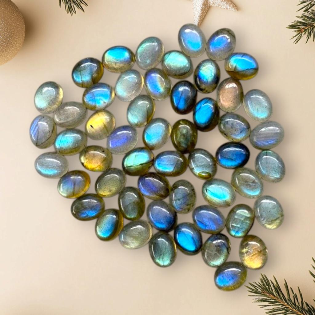 10 To 20 MM Size Oval Cabochon, 5 Pcs Lot, Labradorite Cabochon, Gemstone Lot, Oval Shape Lot, Jewelry Making Lot, Labradorite Gemstone.