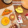 Porte-clés Pendentif Nourriture Mignonne Dessin Animé Kawaii Créatif Drôle Œuf au Chocolat Pain Accessoires Pendentifs Sac à Dos Cadeaux