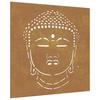 Ländliche Garten-Wandkunst - Wetterfester Stahl Buddha-Kopf-Design für Wohnzimmer, Home Office, Hochzeit Innen- und Außendekoration