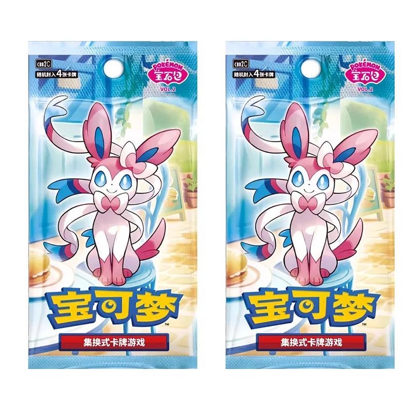 In Stock Original Pokemon Simplified Chinese Cards PTCG Gem Pack Vol 2 Eevee Booster Box Trading Cards Competition Game Gifts
