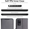 Galaxy Note 20 Leather Wallet Case, Flip Protective Case Cover with Wallet Card Holder, Stand and Wrist Strap - Black