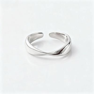 Adjustable Mobius Ring Women Men Geometric Twist Design Electroplated Copper Band Minimalist Vintage Statement Jewelry
