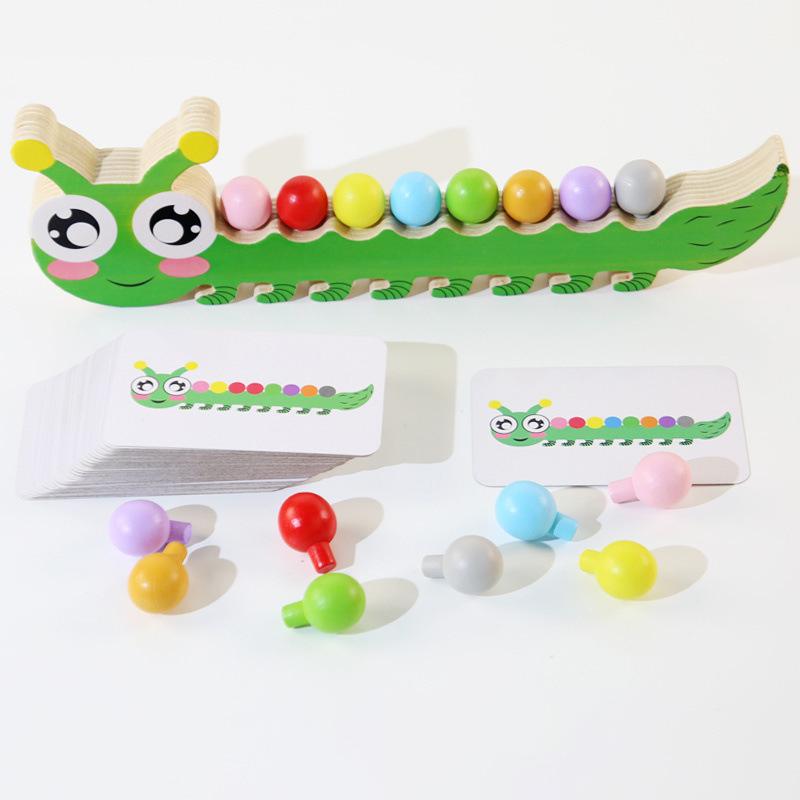 

Детские сенсорные игрушки Монтессори для сопоставления цветов, деревянные палочки с животными, тренировка мелкой моторики, сортировка цветов, познавательная обучающая игрушка