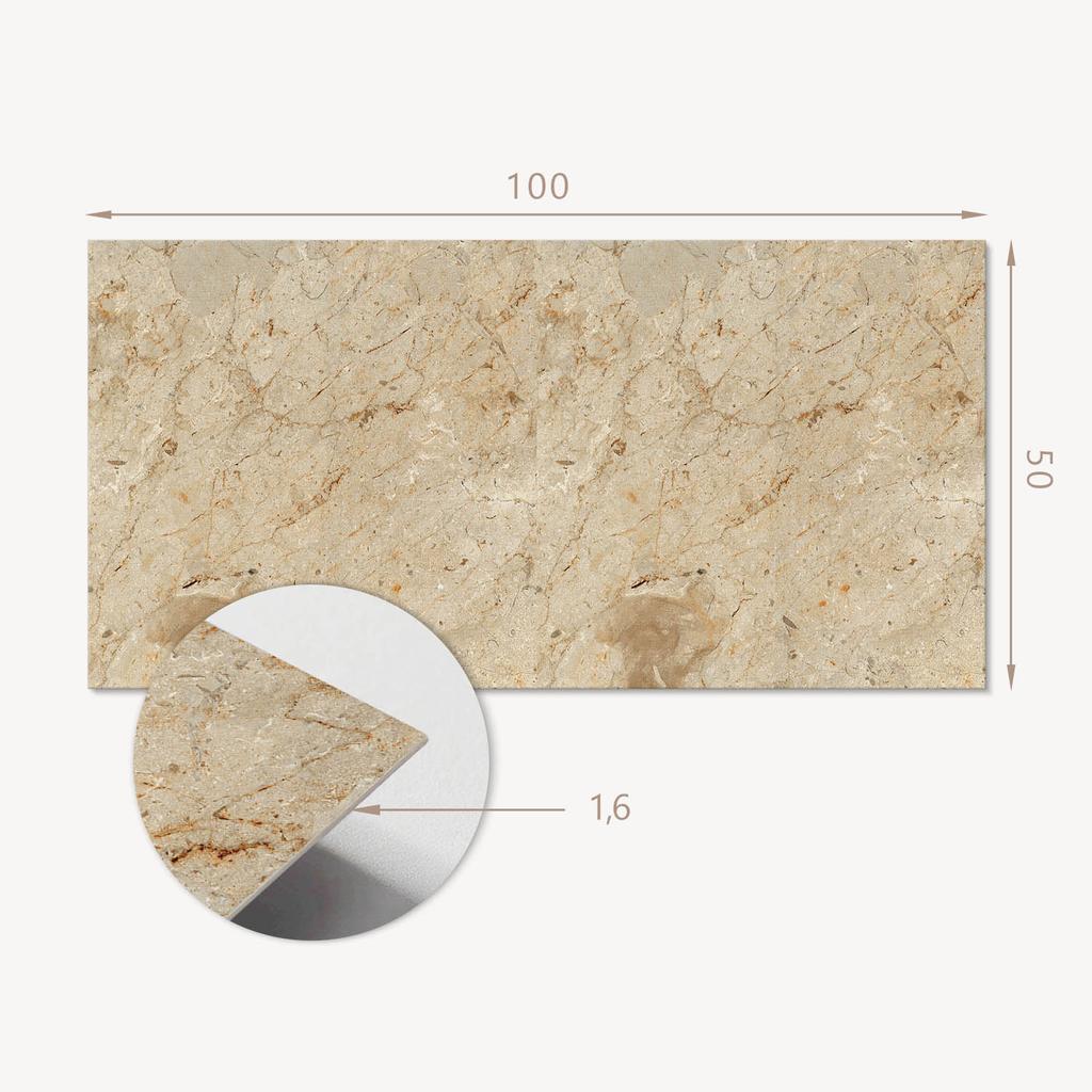 Self-adhesive Vinyl Panel with Print for Living Room 100x50 Cm Natural Stone Pattern