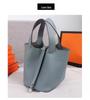 2025 Minimalist Veggie Basket Bag: Lychee Grain Cowhide, Fashionable & Spacious Handbag