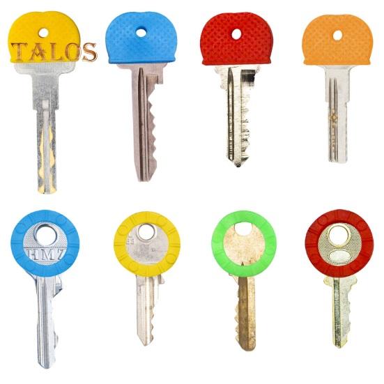 24/32/40 Pcs Colored Key Caps Flexible Round Rubber Key Covers Semi-circular Key Tags Identifiers for House Keys Non Odd-Shaped Keys