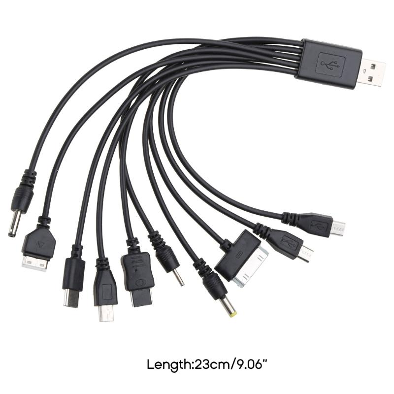 10 In 1 USB Multi Charger USB Cables for Mobile Phones USB Charging Cord 20CM/7.87in