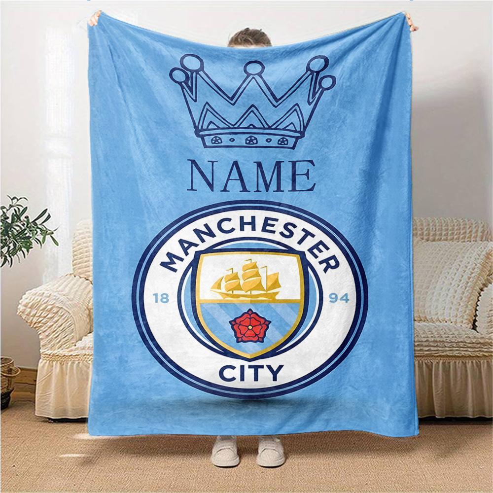 Custom Name Argentina Football Crest Blanket for Couch & Bed, Plush Cozy Fuzzy Blanket Super Soft & Warm Blankets for Fall and Winter. 0908222