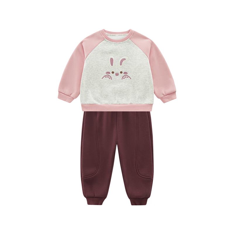 Labby Kids' Velvet/Fleece Sweatshirt & Sweatpants Set