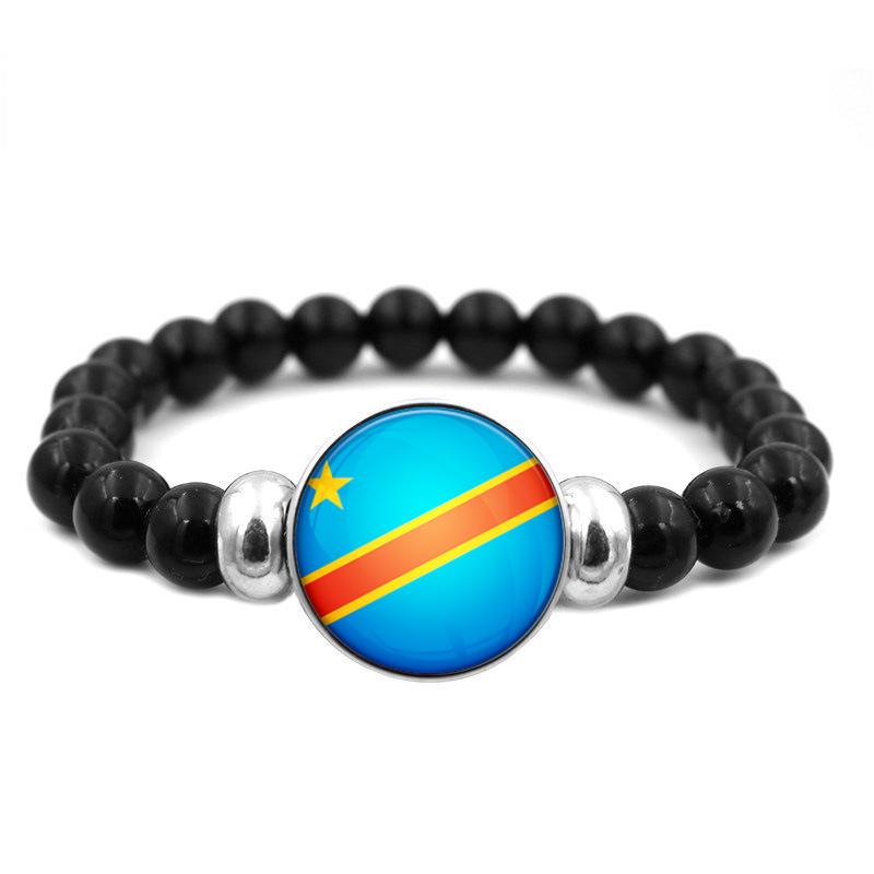 287 Länder Nationalflagge Druckknopf Elastisches Band Perlen Länderflagge Unabhängigkeitstag Perlen Schmuck Perlenarmband