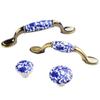 Antique Fashion Blue And White Drawer Knobs Dresser Cabinet Handles Door Handle Pull Handles