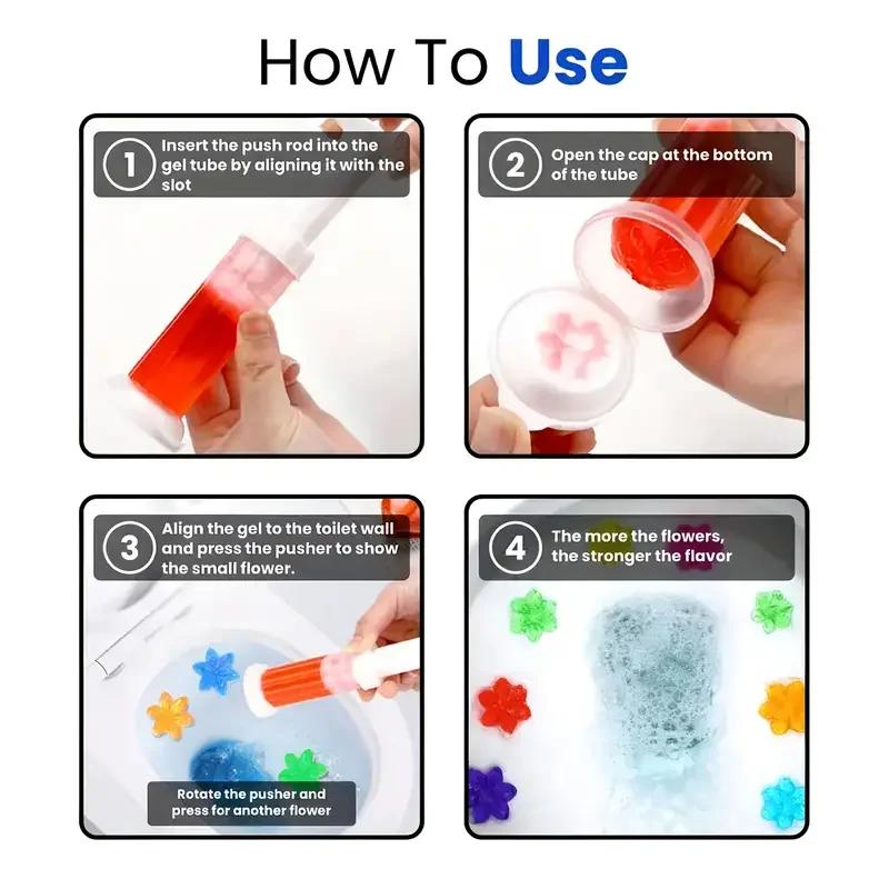 Flowers Gel Toilet Freshener Bowl Cleaner Flower Fragrance Air Perfume Aromatic Closestool Toilet Deodorizer Cleaning Supplies