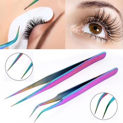 Straight  Nail Art Supplies Eye Lashes Tweezer Clip Applicator Extension Tools False Eyelashes