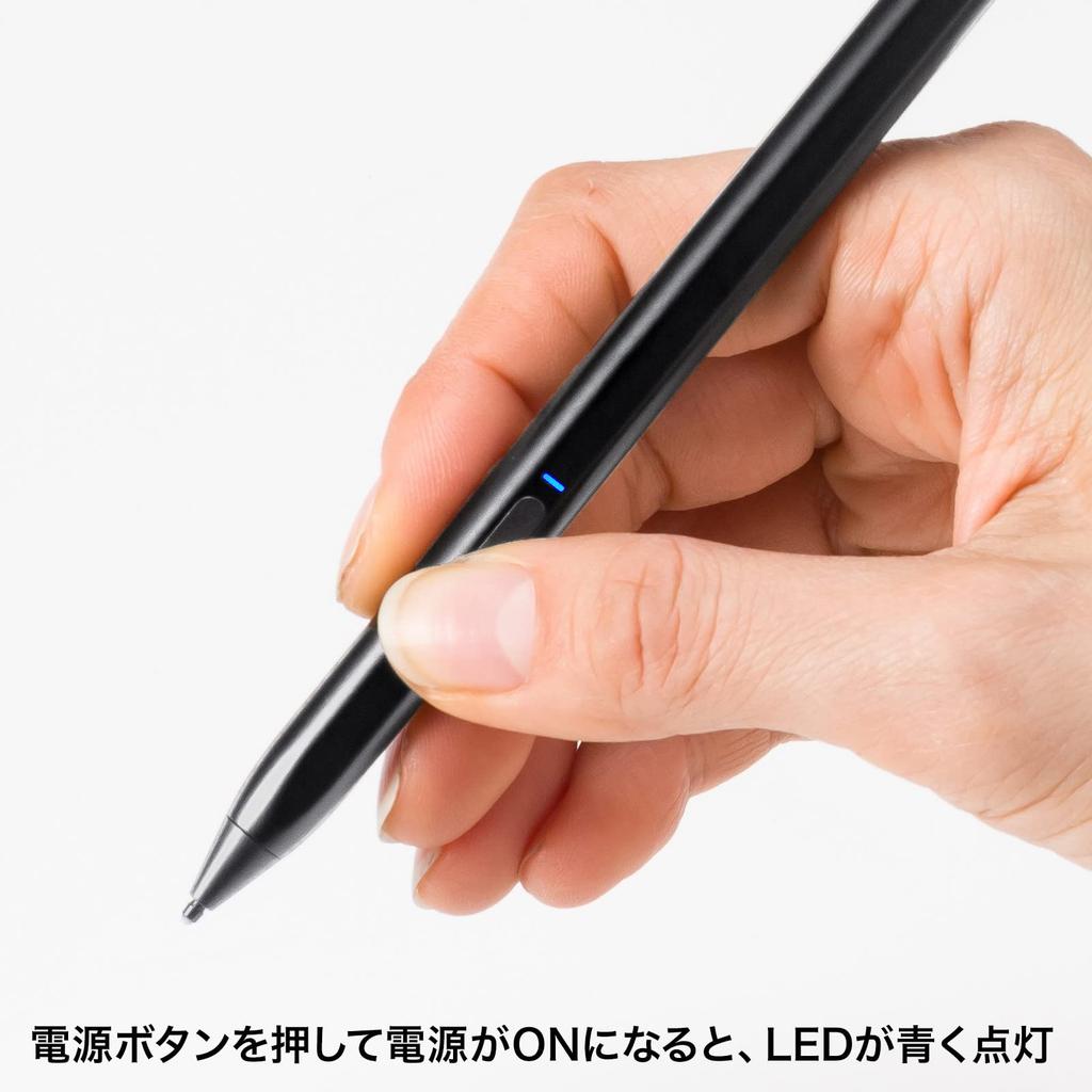 SANWA SUPPLY Rechargeable Touch Pen for Microsoft Surface, Extra Fine Point, Black, PDA-PEN57BK