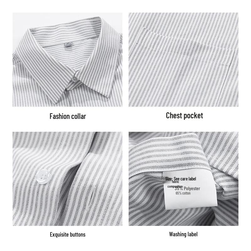 MiiOW Men's Striped Long-Sleeve Casual Shirt