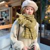2025 Korean imitation cashmere scarf women's autumn and winter high-end warm shawl cute versatile plaid scarf
