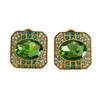 Vintage Emerald Studded Square Earrings With Royal Style Personality
